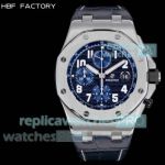 HBF Swiss 3126 Audemars Piguet Royal Oak Offshore Blue Dial Leather Strap Clone Watch 